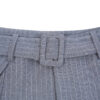 HOWS｜Silent Structure Pleated Pants WITH BELT / Striped GREY