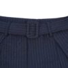 HOWS｜Silent Structure Pleated Pants WITH BELT / Striped NAVY
