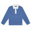 HOWS｜OLD School Striped POLO V.2 / NAVY X White