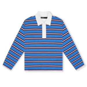 HOWS｜OLD School Striped POLO V.2 / NAVY X White