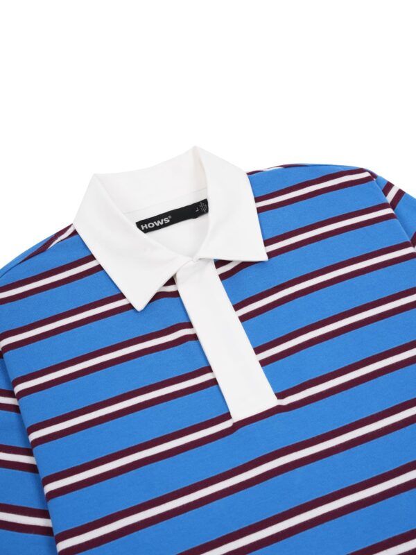 HOWS｜OLD School Striped POLO V.2 / NAVY X White