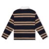 HOWS｜OLD School Striped POLO V.2 / Brown X NAVY