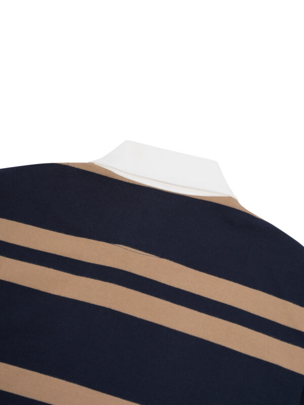 HOWS｜OLD School Striped POLO V.2 / Brown X NAVY
