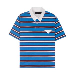 HOWS｜OLD School Striped POLO / NAVY X White