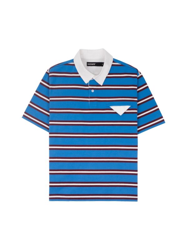 HOWS｜OLD School Striped POLO / NAVY X White