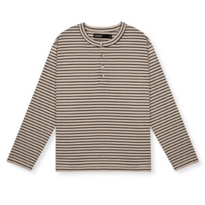 HOWS｜Striped Henley LONG Sleeve T-shirt / Cream