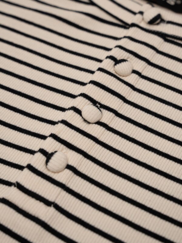 HOWS｜Striped Henley LONG Sleeve T-shirt / Cream