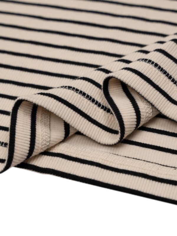 HOWS｜Striped Henley LONG Sleeve T-shirt / Cream