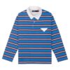 HOWS｜OLD School Striped LONG Sleeve POLO / NAVY X White