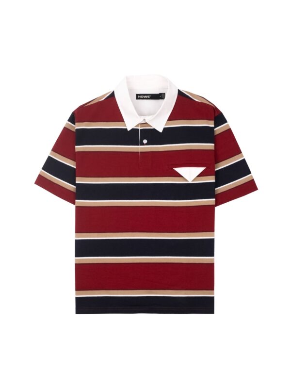HOWS｜OLD School Striped POLO / RED X NAVY