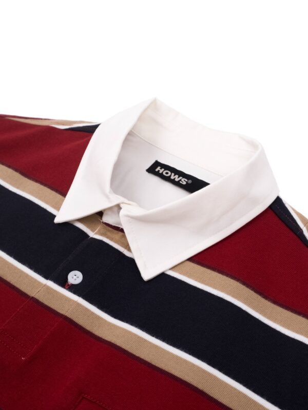 HOWS｜OLD School Striped POLO / RED X NAVY