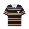 HOWS｜OLD School Striped POLO / Brown X NAVY