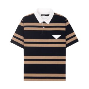 HOWS｜OLD School Striped POLO / Brown X NAVY