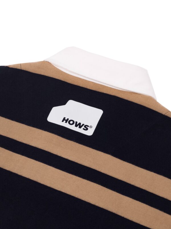 HOWS｜OLD School Striped LONG Sleeve POLO / Brown X NAVY