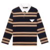 HOWS｜OLD School Striped LONG Sleeve POLO / Brown X NAVY