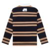 HOWS｜OLD School Striped LONG Sleeve POLO / Brown X NAVY