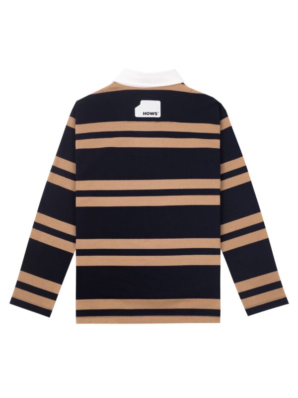 HOWS｜OLD School Striped LONG Sleeve POLO / Brown X NAVY