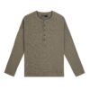 HOWS｜Waffle LONG Sleeve Henley / MOSS