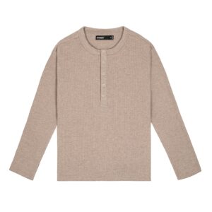 HOWS｜Waffle LONG Sleeve Henley / Camel