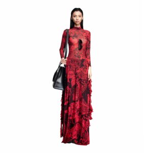 Duc Studio All Over Tattoo Dress Red Koi Fish