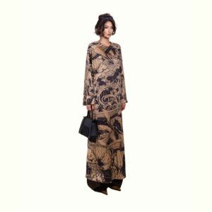 Duc Studio CRANE BIRD SILK ALL OVER DRESS
