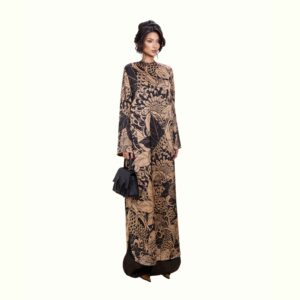Duc Studio FLORAL KOI FISH TATTOO SILK ALL OVER DRESS
