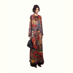 Duc Studio GEISHA TATTOO SILK ALL OVER DRESS