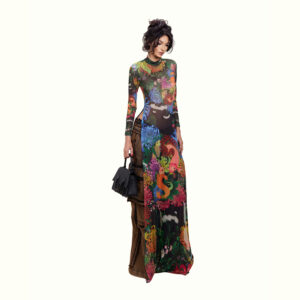 Duc Studio MULTICOLOR TATTOO ALL OVER DRESS - BLACK