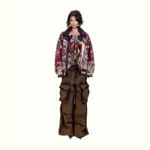 Duc Studio SUJAKAN JACKET RED FLORAL CRANE