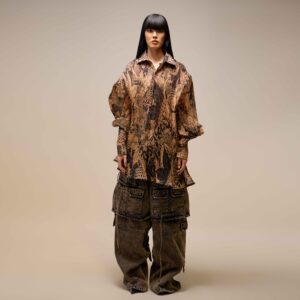 Evoto Duc Studio TATTOO PLEATED SHIRT
