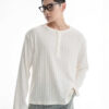 HOWS｜Fitted LONG Sleeve Henley T-shirt / Cream