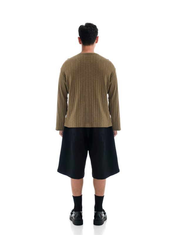 HOWS｜Fitted LONG Sleeve Henley T-shirt / MOSS