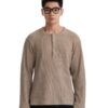 HOWS｜Waffle LONG Sleeve Henley / Camel
