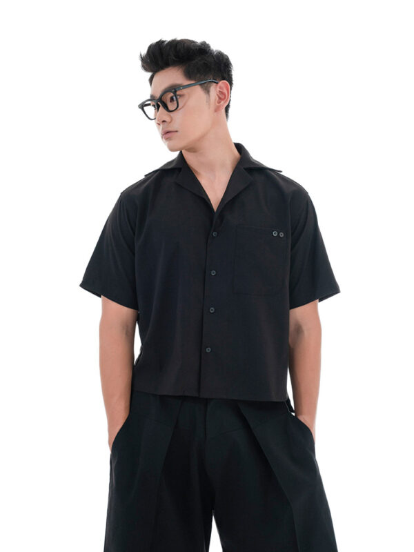 HOWS｜Layered Detail BOXY Shirt / Black