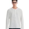HOWS｜Waffle LONG Sleeve Henley / White