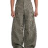HOWS｜Striped Khaki Pants / Black X White