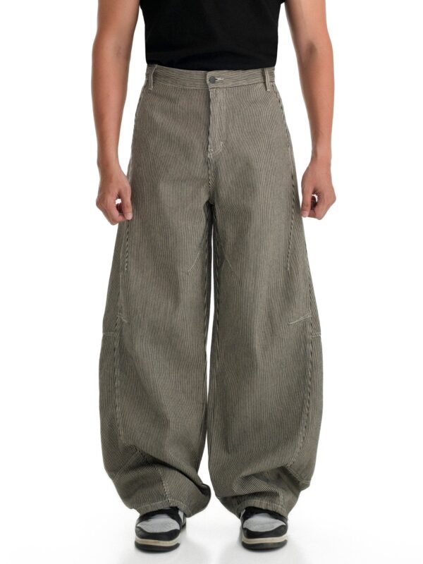 HOWS｜Striped Khaki Pants / Black X White