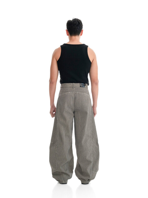 HOWS｜Striped Khaki Pants / Black X White