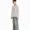 HOWS｜Fitted LONG Sleeve Henley T-shirt / Cream