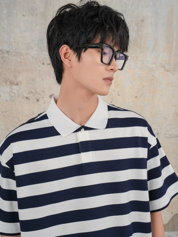 HOWS｜Striped POLO / NAVY