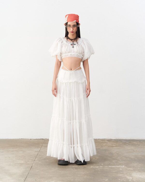 So Dópe｜White Wetsy Skirt