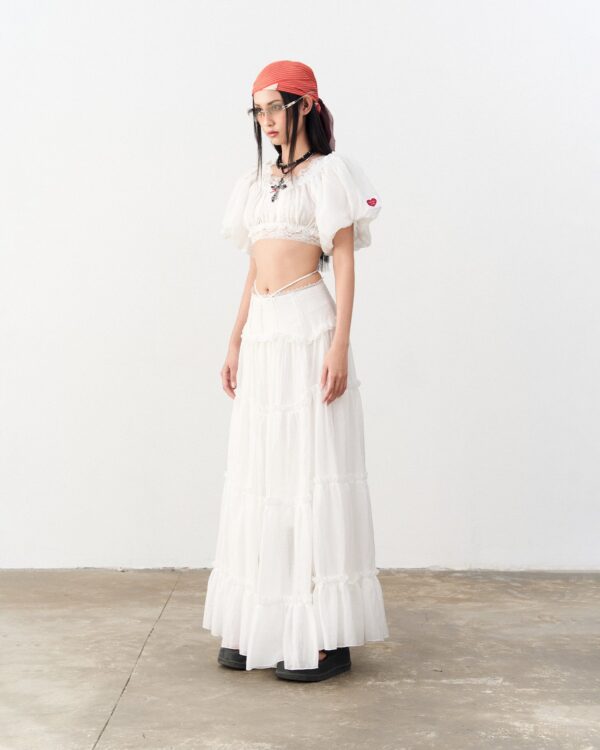 So Dópe｜White Wetsy Skirt