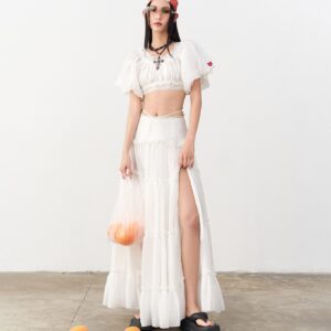 So Dópe｜White Wetsy Skirt