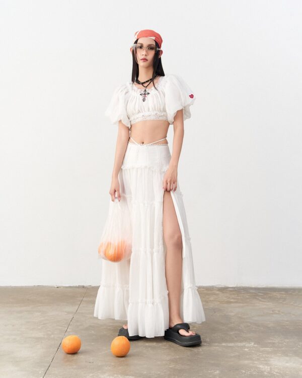 So Dópe｜White Wetsy Skirt