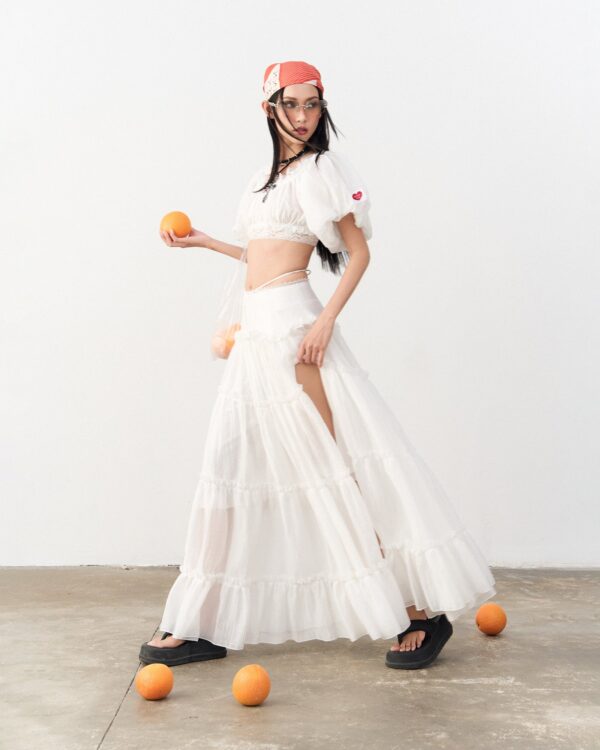 So Dópe｜White Wetsy Skirt