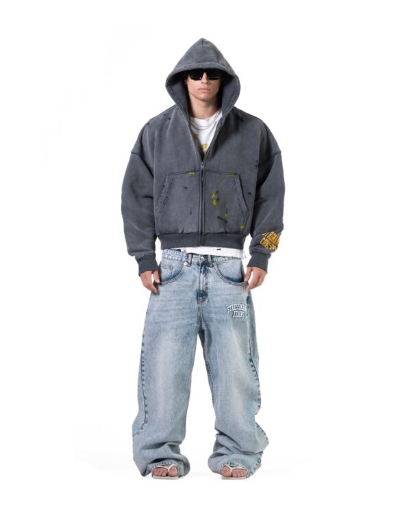 STRESSMAMA Ss26 Core V2 Zip Hoodie 帽T(Dark Blue)