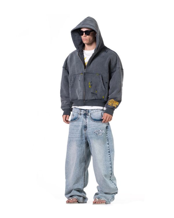 STRESSMAMA Ss26 Core V2 Zip Hoodie 帽T(Dark Blue)