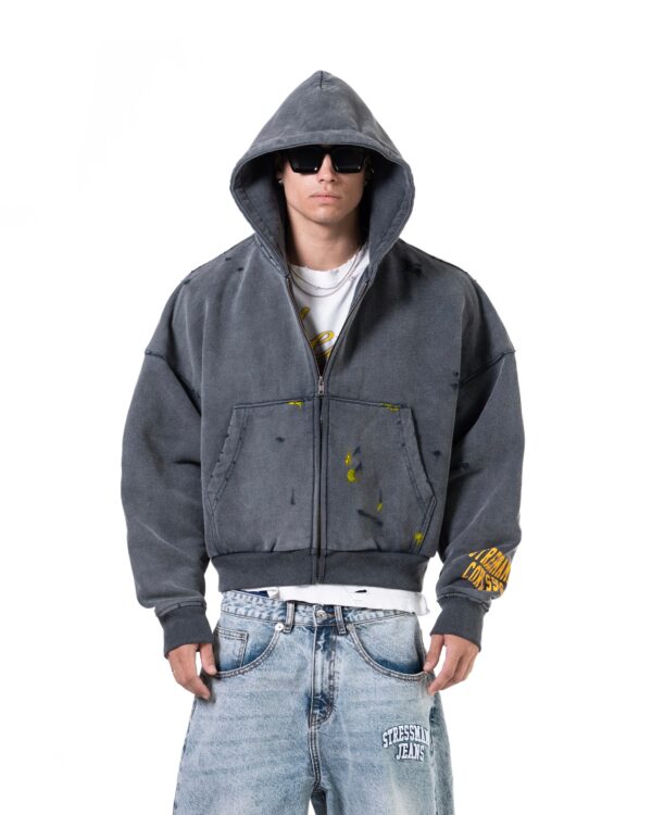 STRESSMAMA Ss26 Core V2 Zip Hoodie 帽T(Dark Blue)