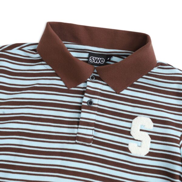 SWE Stripe Crop Polo 上衣(藍)