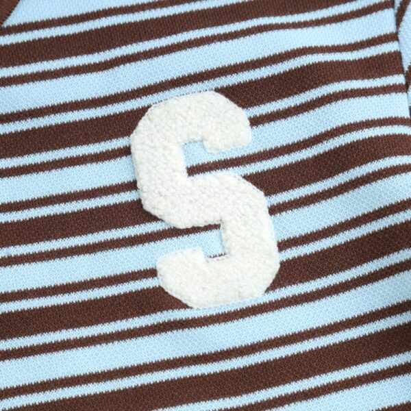 SWE Stripe Crop Polo 上衣(藍)